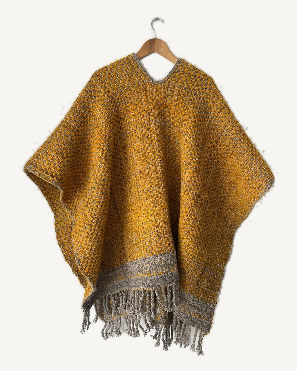 Ruana Entramado · Amarillo y Gris