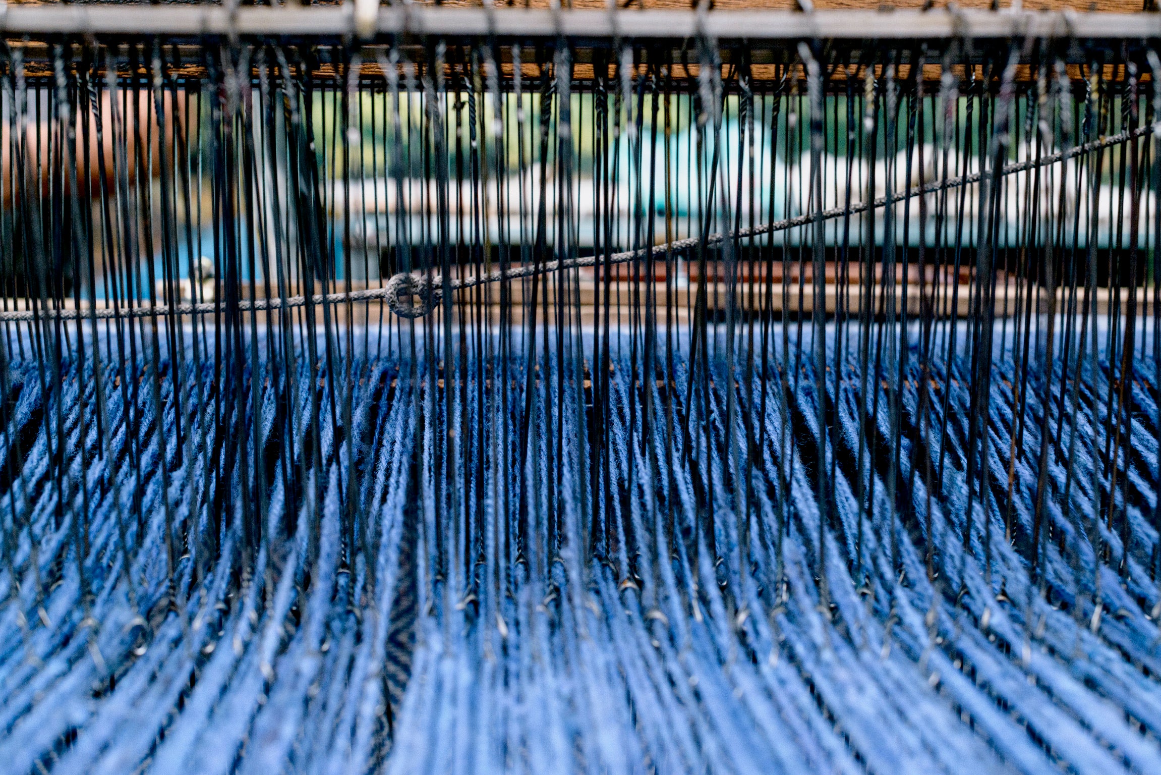 Ruana azul con crudo